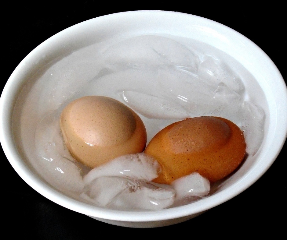 Boiled Eggs in an Ice Water Bath