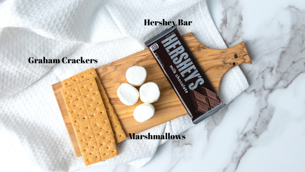 Ingredients to make smores in the air fryer