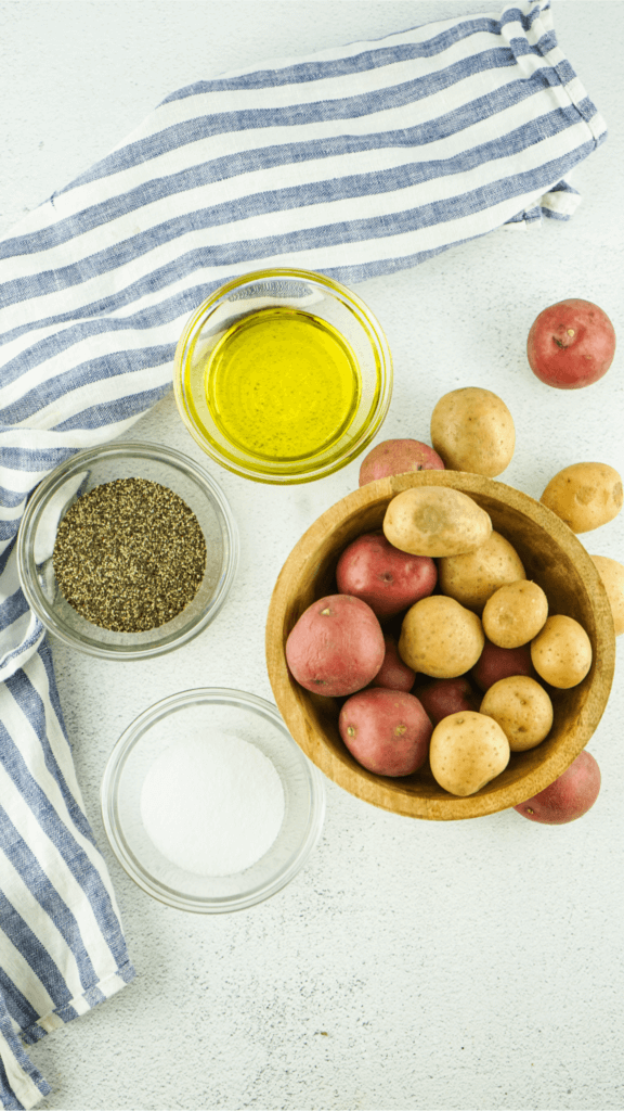 Ingredients to make air fryer roasted potatoes