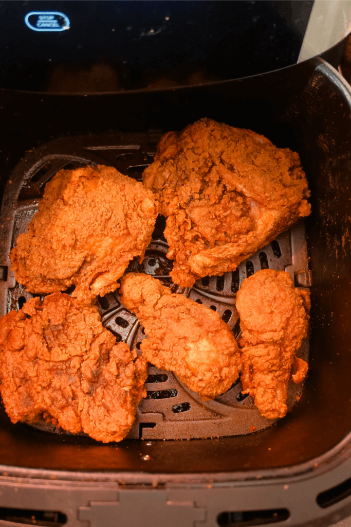 Putting fried chicken in the air fryer